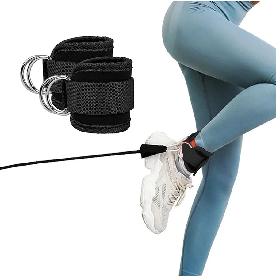 Fitness Sports Straps Adjustable D-Ring Support Cuffs Ankle Gym Workouts Pulley With Buckle Guard Leg Strength Safety Abductors